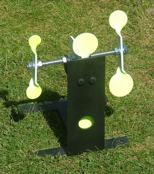 [CR02HFT] Cordless Resetting Airgun Target with Side Spinners HFT