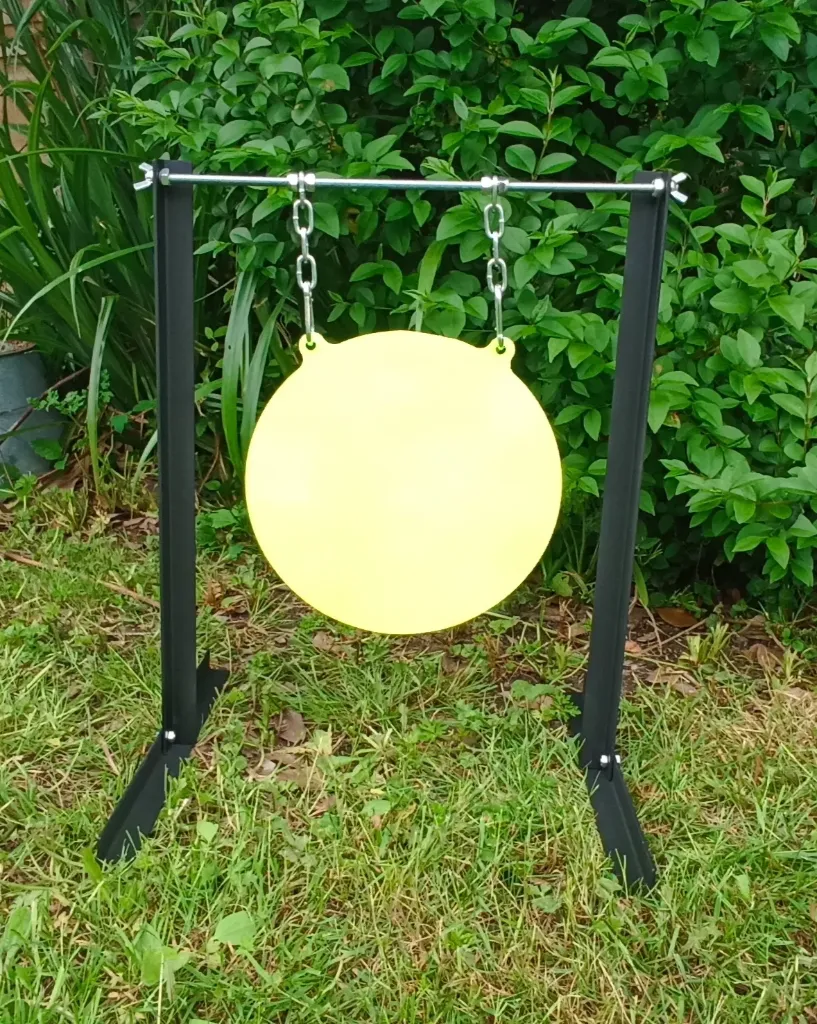 [RG-ROUND-10inch-with stand-2mm] Air Rifle 10 Inch Round Gong Airgun Target - long range 2mm