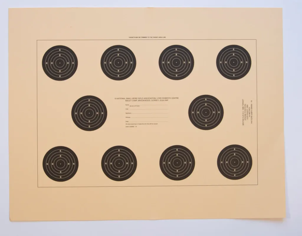 [SSSNSRA013] NSRA 25M Prone 10 Bull Targets (25M10 BM/89-18) Packs (1)