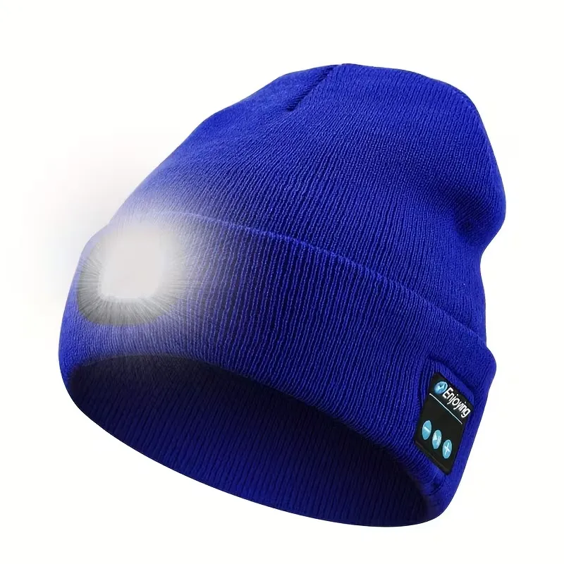 [Homeprep0013] Beanie hat with lamp and music (Navy blue)